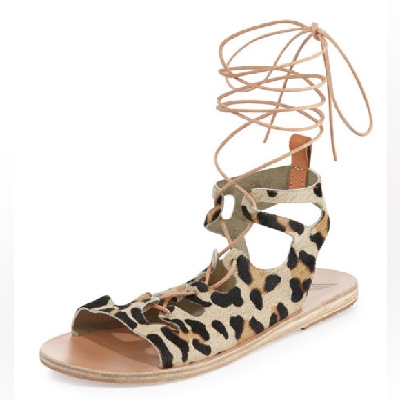 Ancient Greek Sandals Shoes - Ancient Greek Sandals Antigone Lace-Up Calf Hair Sandal - sz 38
